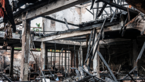 A fire damage commercial restoration project