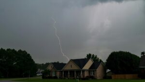 A home affected by weather in need of storm damage restoration