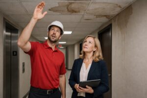 Insurance claim inspection. For water damaged claims delayed in condos and commercial buildings.