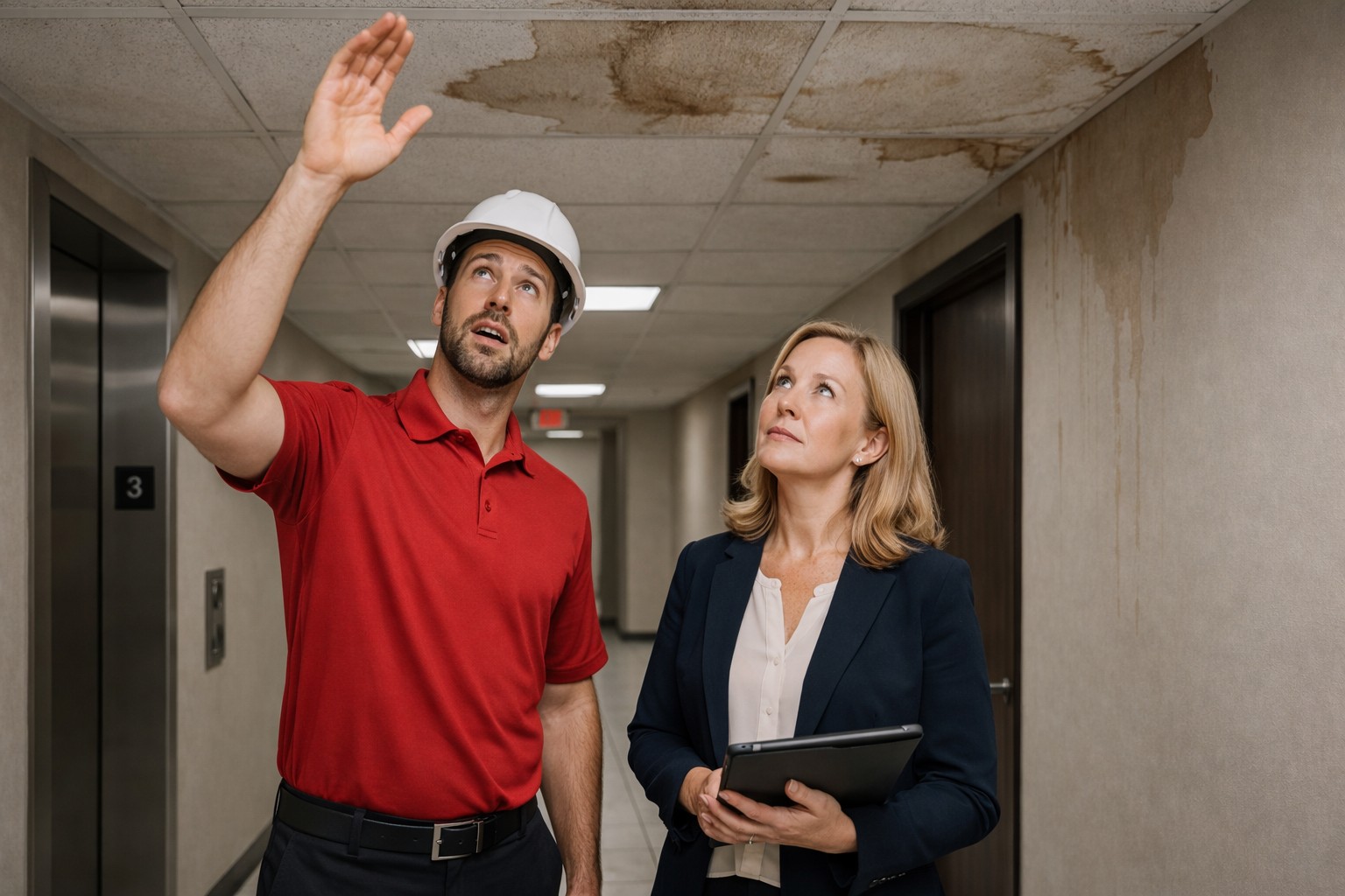 Insurance claim inspection. For water damaged claims delayed in condos and commercial buildings.